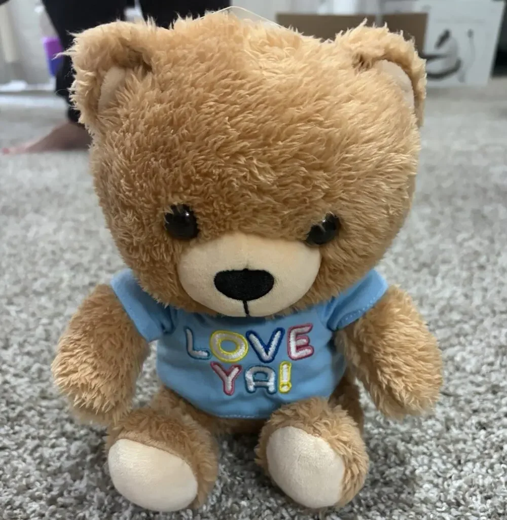Hallmark itty bittys Love Ya Plush Teddy Bear w/ Blue Shirt With Clothes 8in